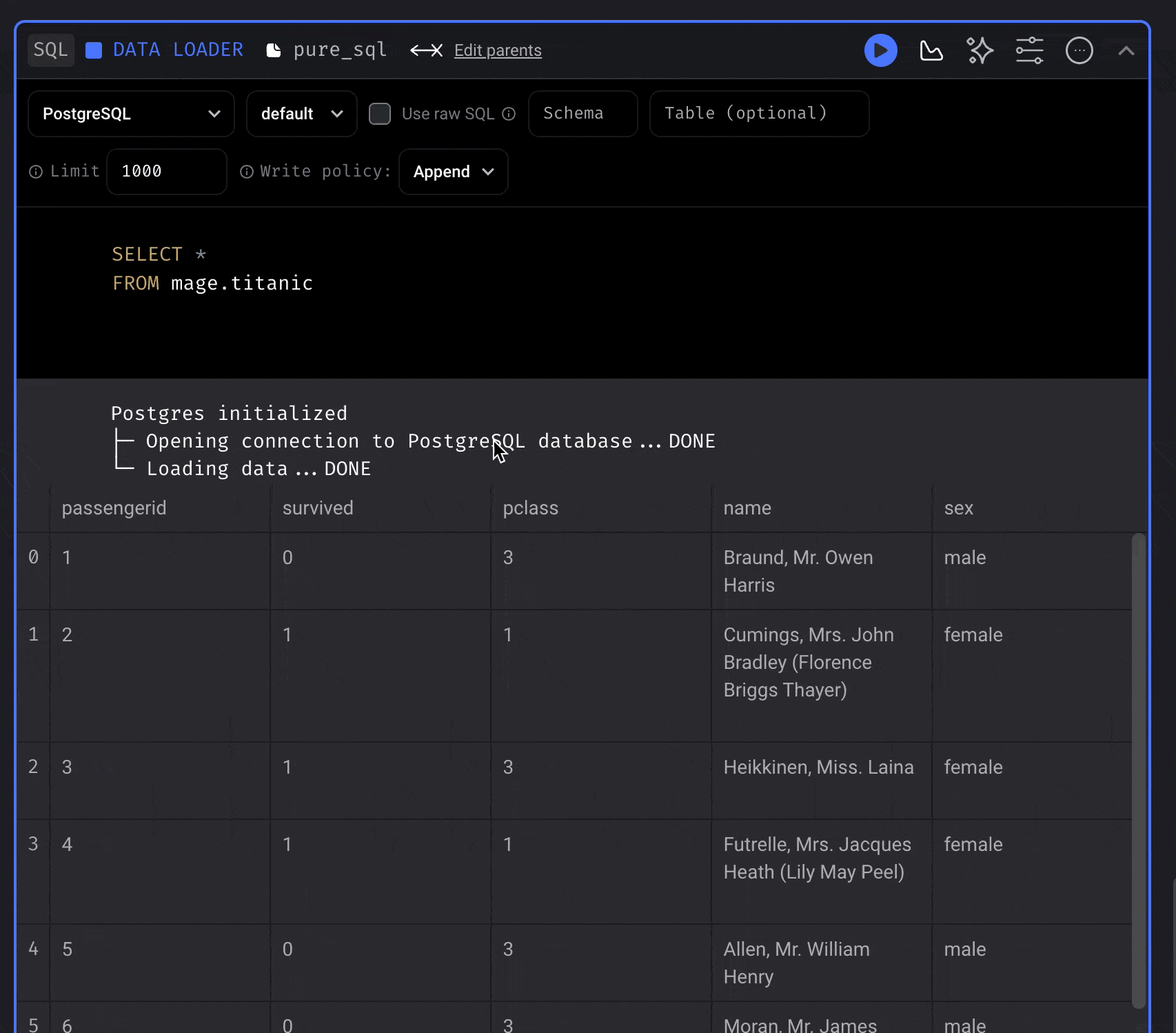Execute pure SQl commands