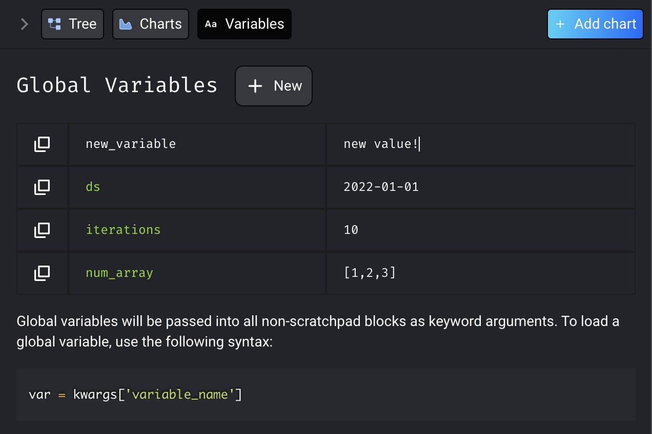 Create Global Variables