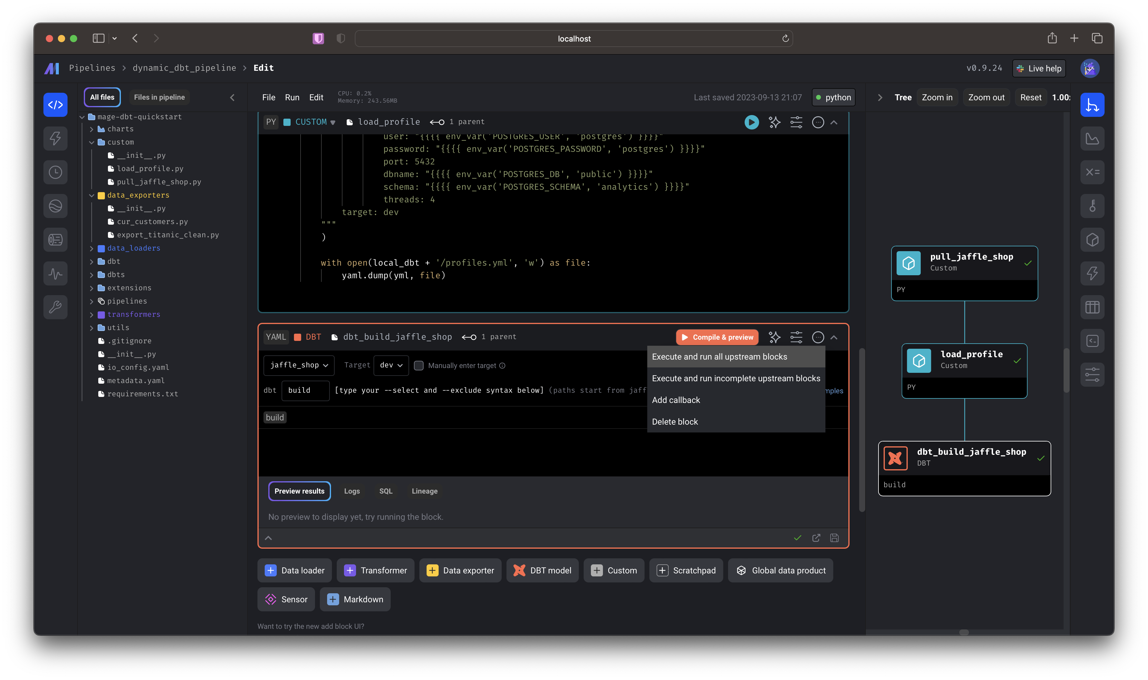 Compile external pipeline