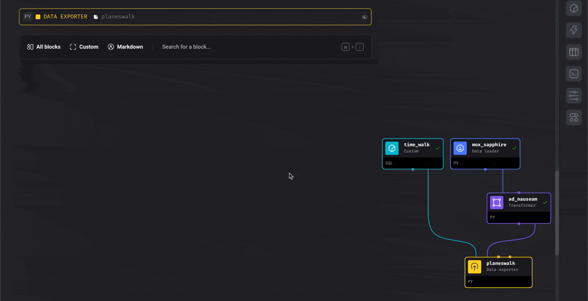 Search blocks across entire projects