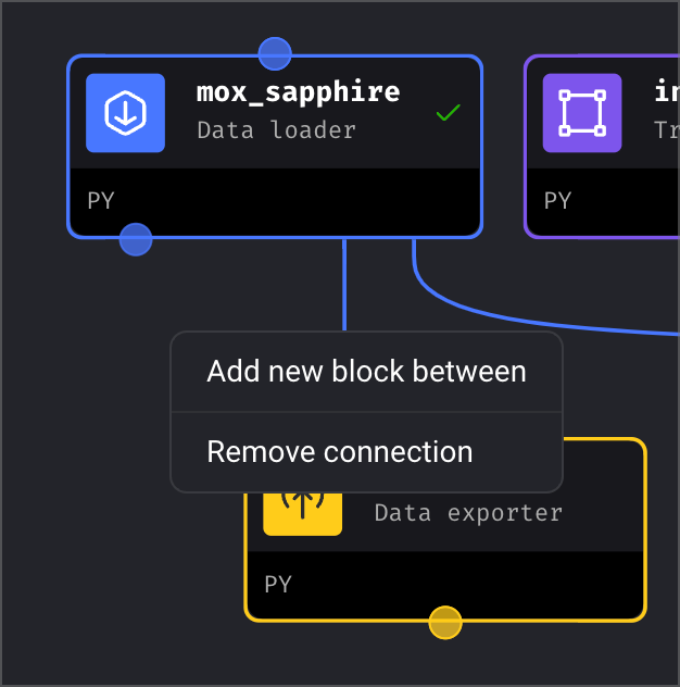 Edit the connection between blocks.