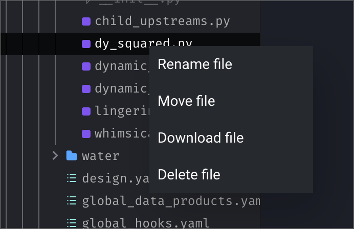 Right clicking a file