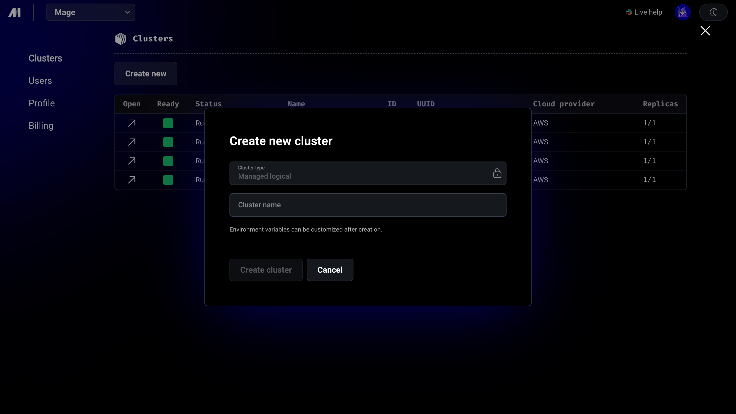 Mage Pro Cloud Create multiple environments