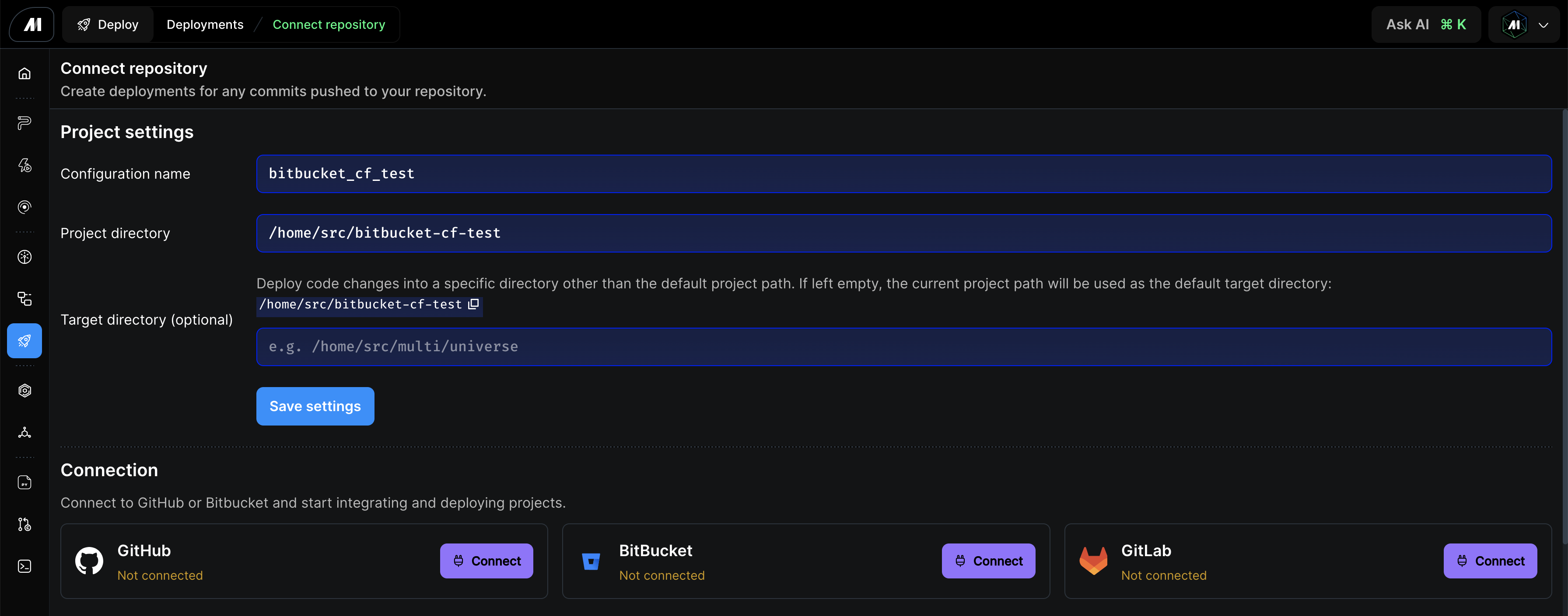 Mage Pro deployments button