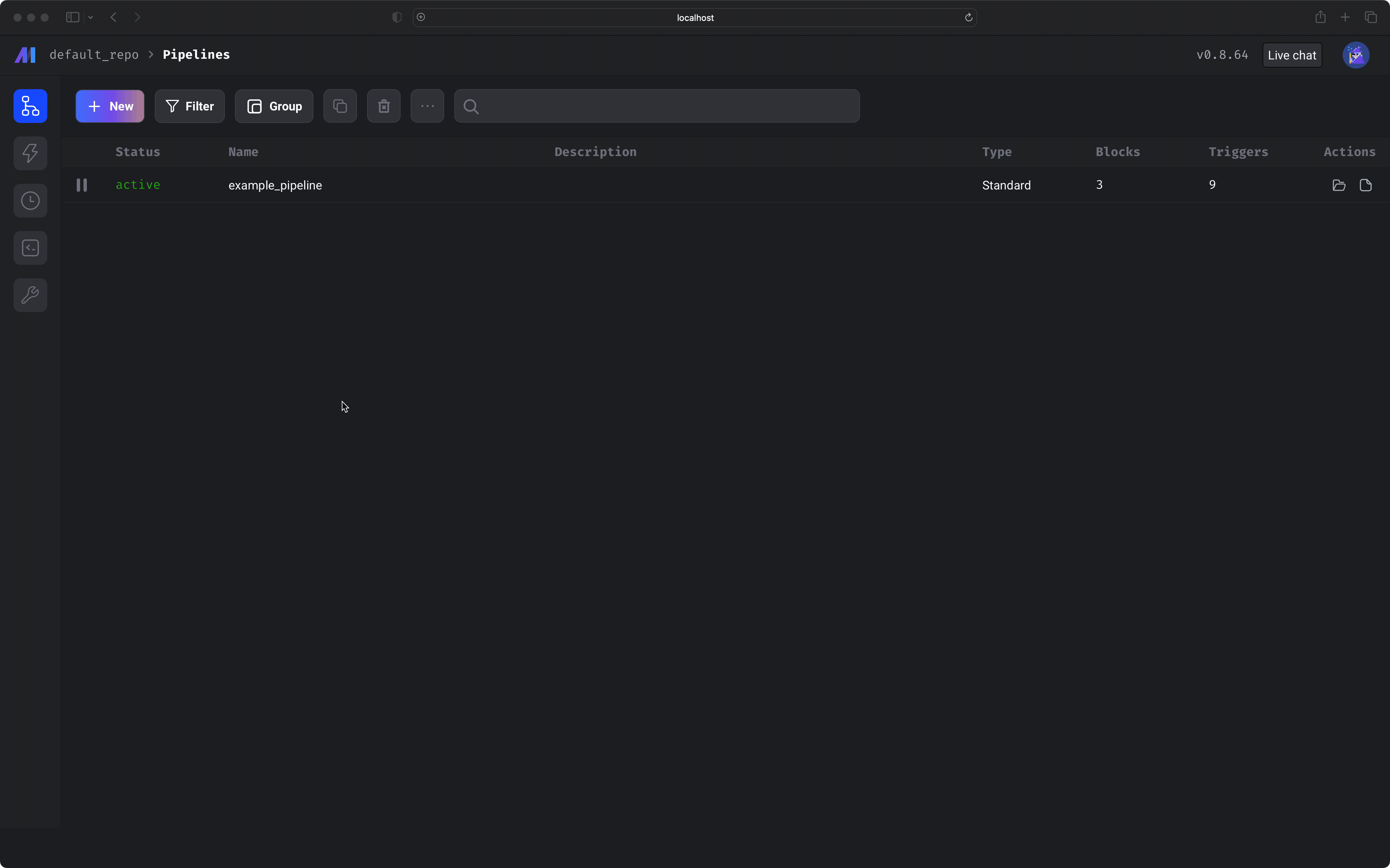 Create new pipeline